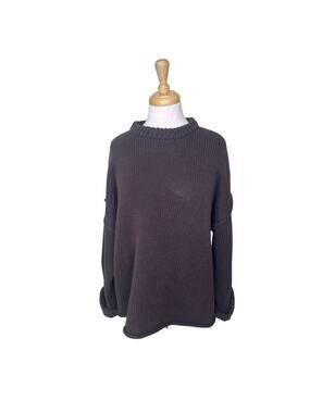 DISSH Roy Walnut Oversized Longline Knit Jumper Sweater Dark Brown Large